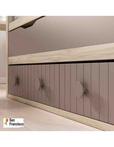 Bicama compacta 90x190cm y 4 Contenedores Gama "Premium"