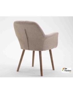 silla tapizada con brazos color Beig 2
