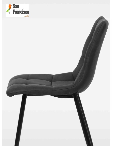 Silla diseño Industrial Tapizado color Gris