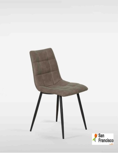 silla Vintage Industrial Tapizado en color  Visón