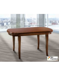Mesa de comedor fabricada en madera maciza, de 165x90cm extensible a 280x90cm