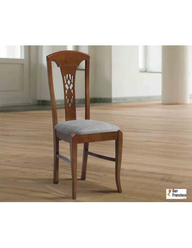 Silla clásica de madera maciza de haya barnizada en color Nogal