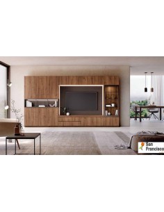Libreria de 275cm de gran capacidad y diseño, terminada en color Samoa, Muebles San Francisco Madrid