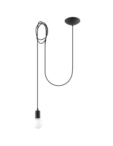 Lámpara colgante EDISON 1 negro