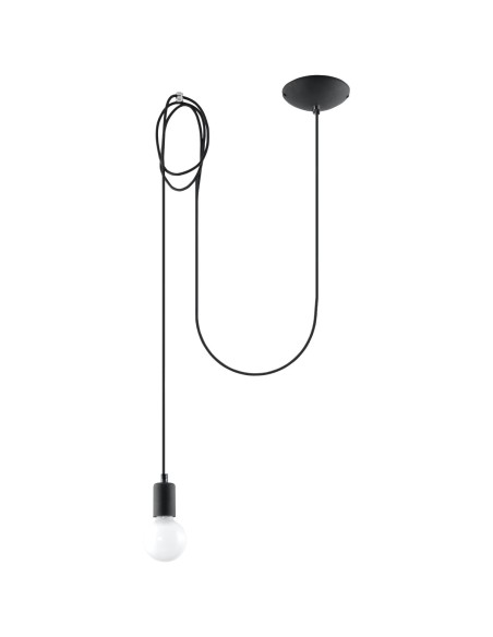 Lámpara colgante EDISON 1 negro