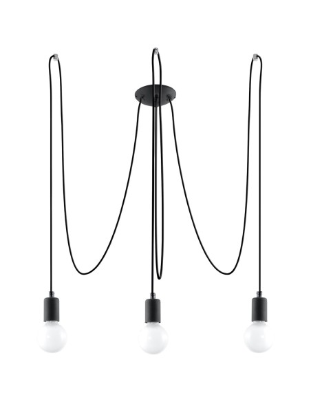 Lámpara EDISON 3 negra