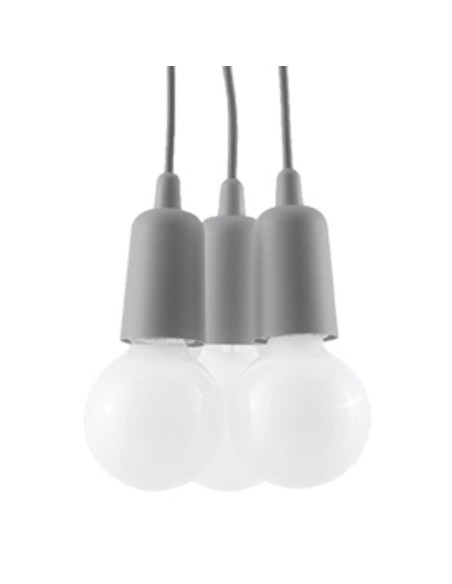 Lámpara colgante DIEGO 3 gris