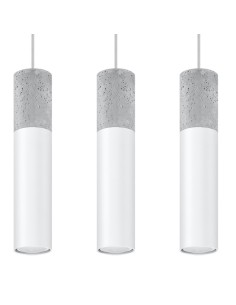 Lámpara colgante BORGIO 3L blanca