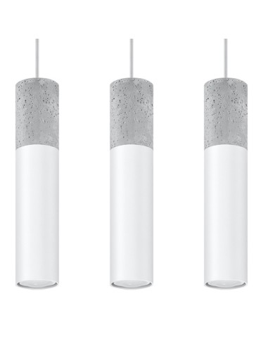 Lámpara colgante BORGIO 3L blanca