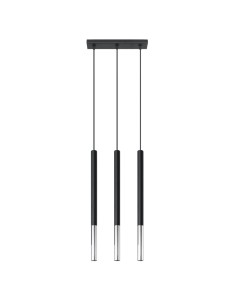 Lámpara colgante MOZAICA 3L negro/cromo