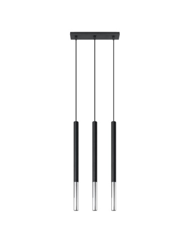 Lámpara colgante MOZAICA 3L negro/cromo