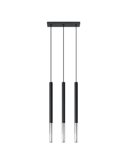 Lámpara colgante MOZAICA 3L negro/cromo