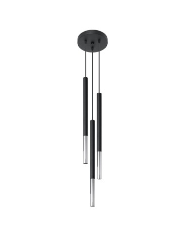 Lámpara colgante MOZAICA 3P negro/cromo