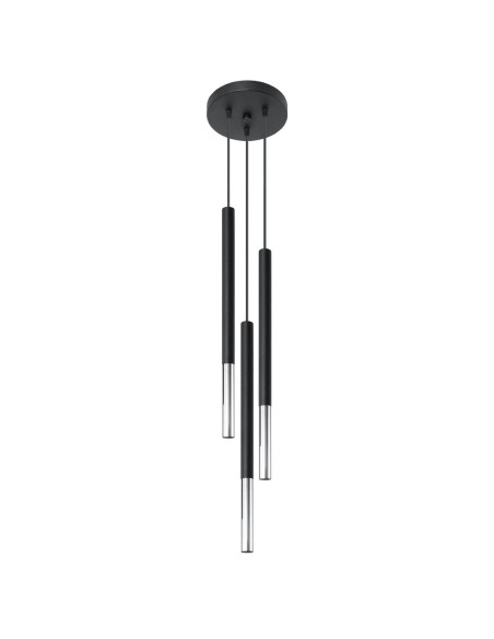 Lámpara colgante MOZAICA 3P negro/cromo