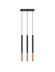 Lámpara colgante MOZAICA 3L negro/cobre