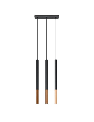 Lámpara colgante MOZAICA 3L negro/cobre