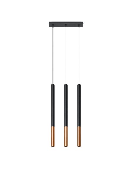 Lámpara colgante MOZAICA 3L negro/cobre