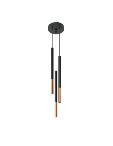 Lámpara colgante MOZAICA 3P negro/cobre