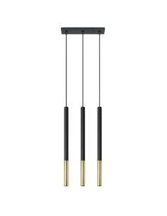 Lámpara colgante MOZAICA 3L negro/dorado