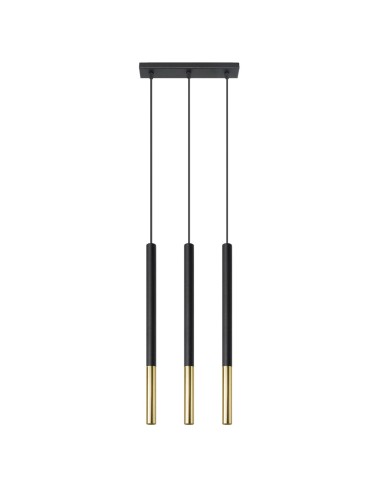 Lámpara colgante MOZAICA 3L negro/dorado