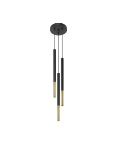 Lámpara colgante MOZAICA 3P negro/dorado