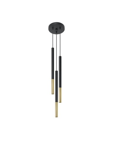 Lámpara colgante MOZAICA 3P negro/dorado