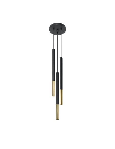 Lámpara colgante MOZAICA 3P negro/dorado