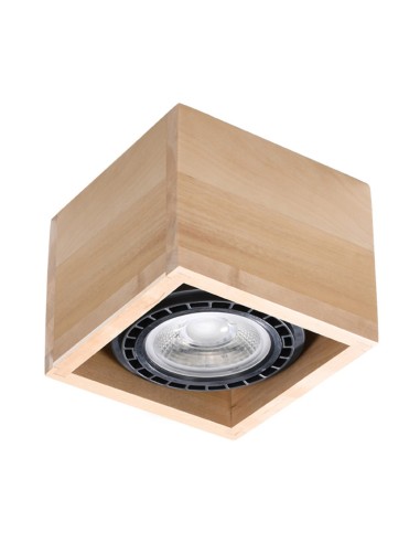 Lámpara de techo QUATRO 1 madera natural