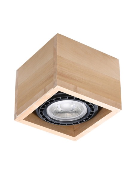 Lámpara de techo QUATRO 1 madera natural