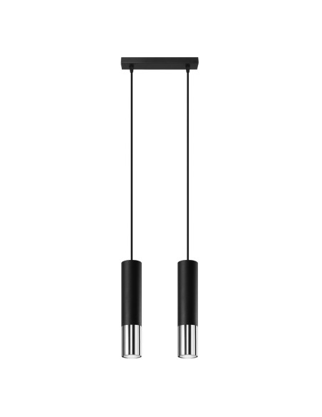Lámpara colgante LOOPEZ 2 negro/cromo