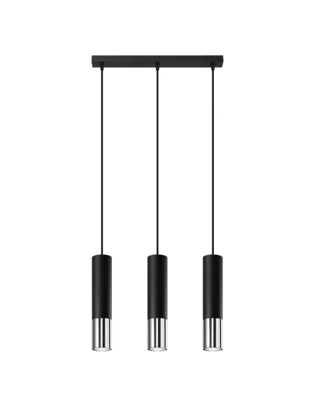 Lámpara colgante LOOPEZ 3L negro/cromo