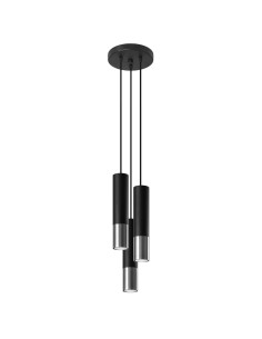Lámpara colgante LOOPEZ 3P negro/cromo