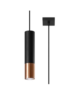 Lámpara colgante LOOPEZ 1 negro/cobre
