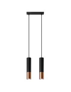Lámpara colgante LOOPEZ 2 negro/cobre