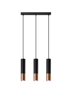 Lámpara colgante LOOPEZ 3L negro/cobre
