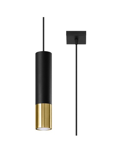 Lámpara colgante LOOPEZ 1 negro/dorado