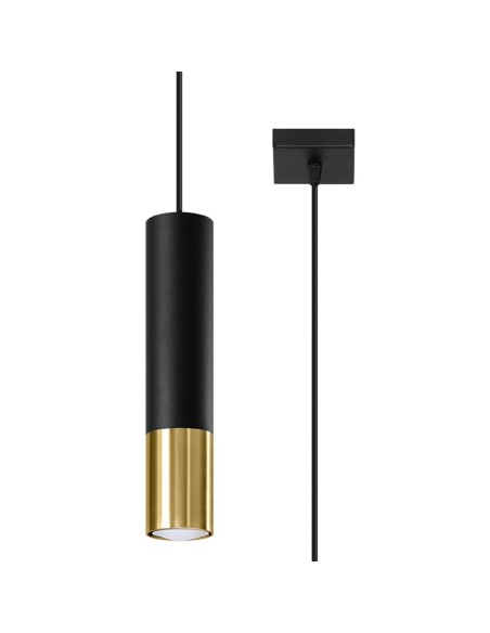 Lámpara colgante LOOPEZ 1 negro/dorado
