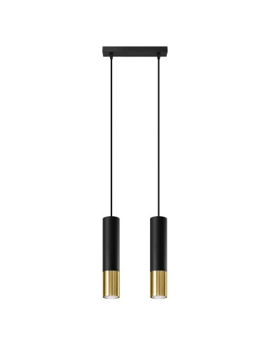 Lámpara colgante LOOPEZ 2 negro/dorado
