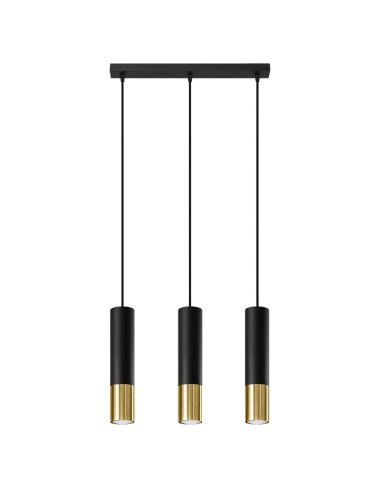 Lámpara colgante LOOPEZ 3L negro/dorado