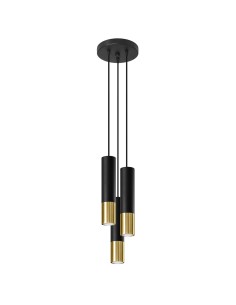 Lámpara colgante LOOPEZ 3P negro/dorado