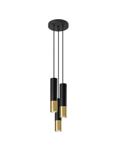 Lámpara colgante LOOPEZ 3P negro/dorado