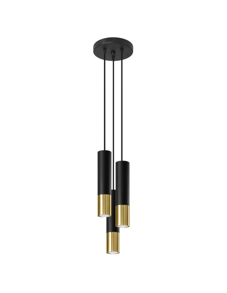 Lámpara colgante LOOPEZ 3P negro/dorado