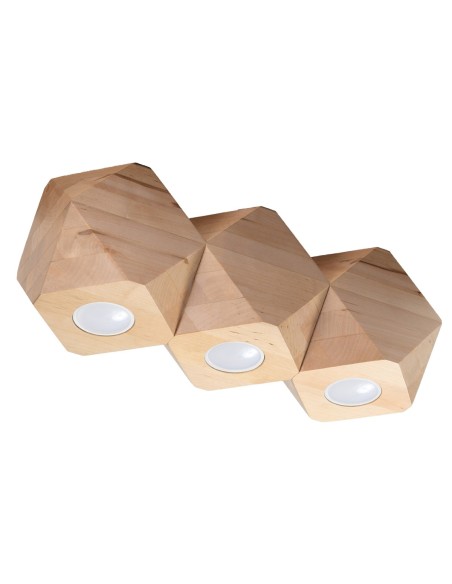Lámpara de techo WOODY 3 madera natural