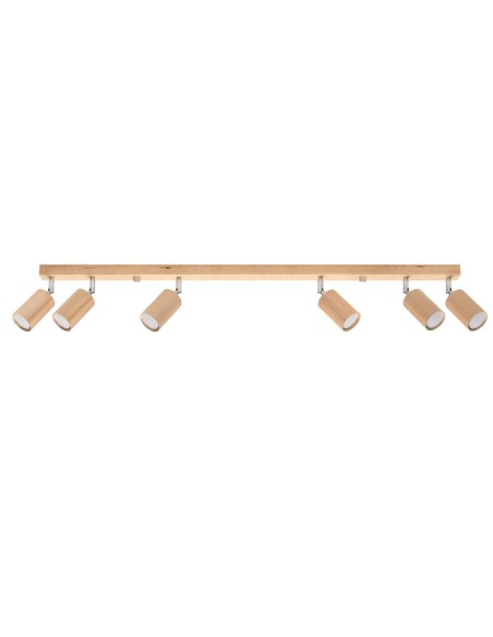 Lámpara de techo BERG 6 madera natural