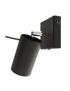 Aplique RING negro un interruptor