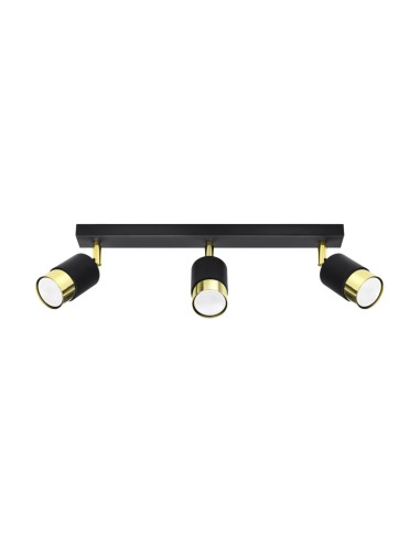 Lámpara de techo NERO 3 negro/dorado