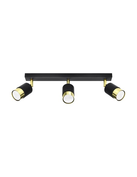 Lámpara de techo NERO 3 negro/dorado