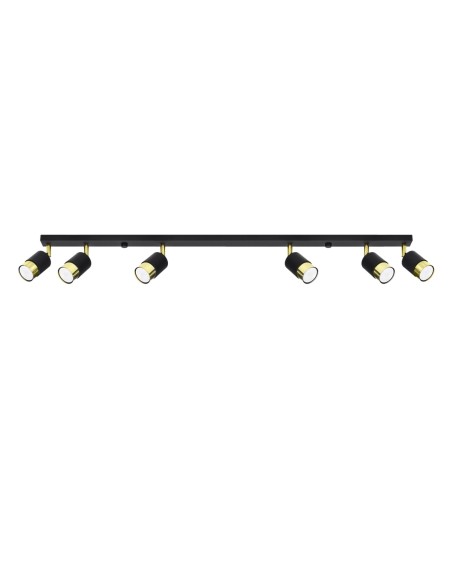 Lámpara de techo NERO 6 negro/dorado