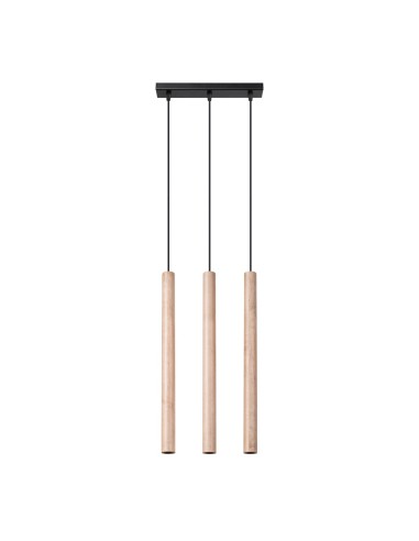 Lámpara colgante PASTELO 3L madera