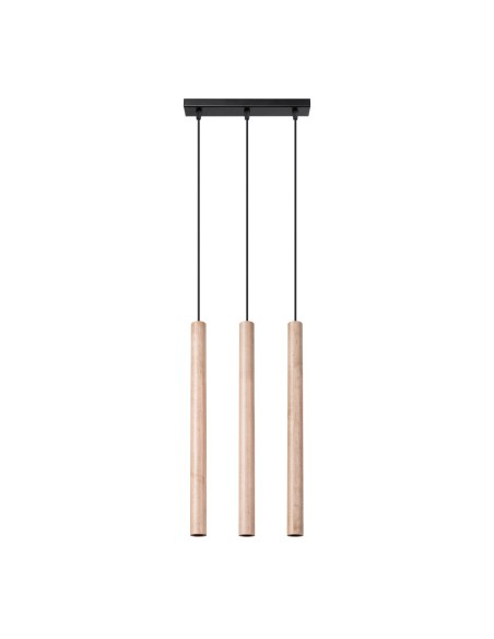 Lámpara colgante PASTELO 3L madera